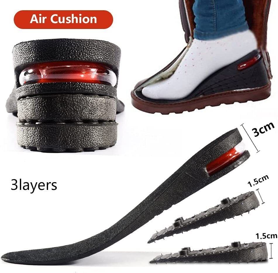 Adjustable Height Increase Shoe Insoles with Cushion