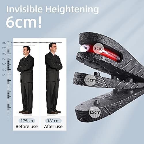 Adjustable Height Increase Shoe Insoles with Cushion