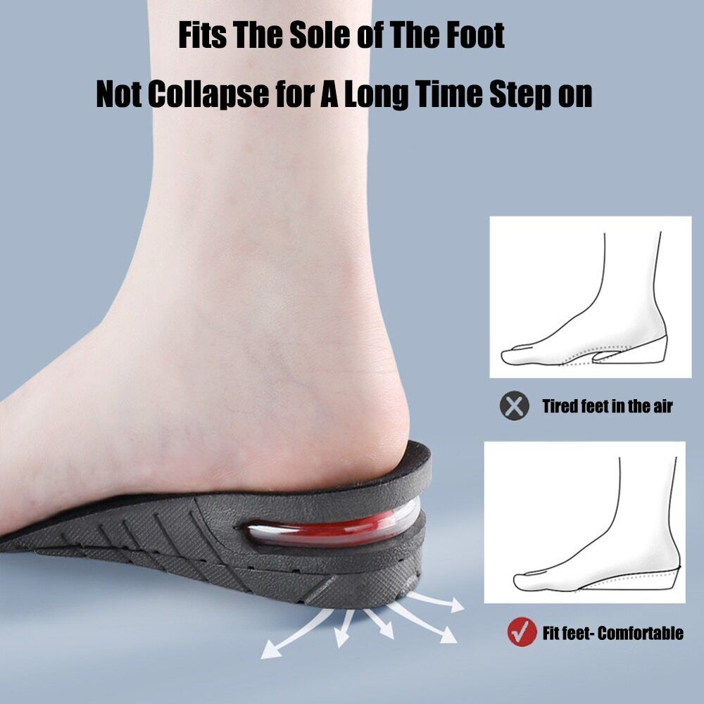 Adjustable Height Increase Shoe Insoles with Cushion