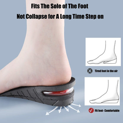 Adjustable Height Increase Shoe Insoles with Cushion