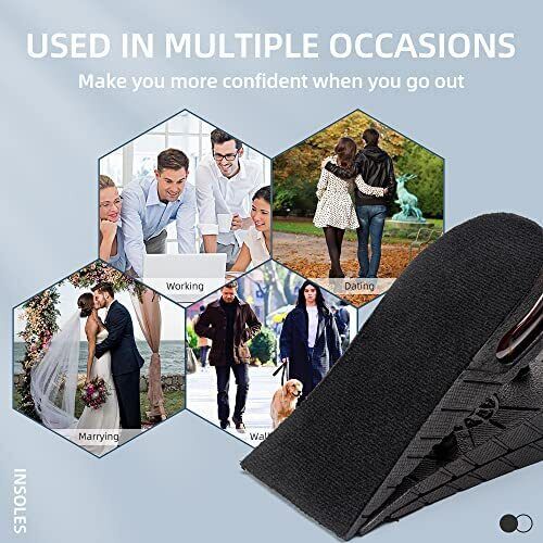 Adjustable Height Increase Shoe Insoles with Cushion